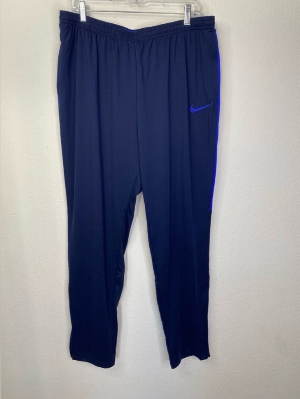 Nike Navy Blue Dri-FIT Training Pants XXL Swoosh Stripes Blokecore Y2K Athleisur